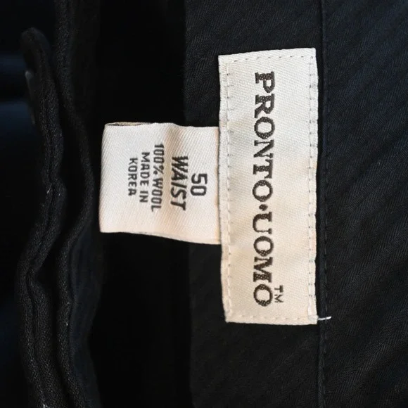 Pronto Uomo 54L 46x30 Charcoal Gray 100% Wool Mens Jacket Pants Suit